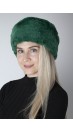 Mütze aus Rex Kaninchenpelz - Grün